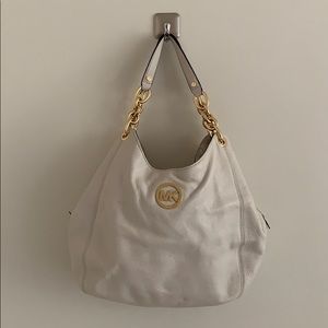Michael Kors white and gold handbag